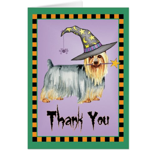 Silky Terrier Witch Thank You card