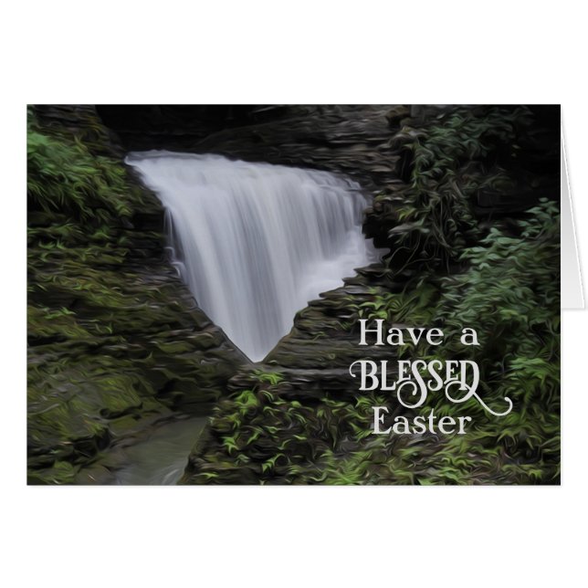 Silky Waterfall Have a Blessed Easter Cards (Front Horizontal)