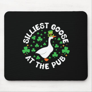 Silliest Goose At The Pub Funny Shamrock St Patric Mouse Pad