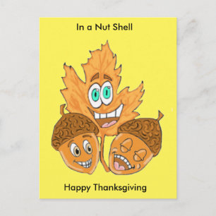 Silly Acorns Thanksgiving Postcard