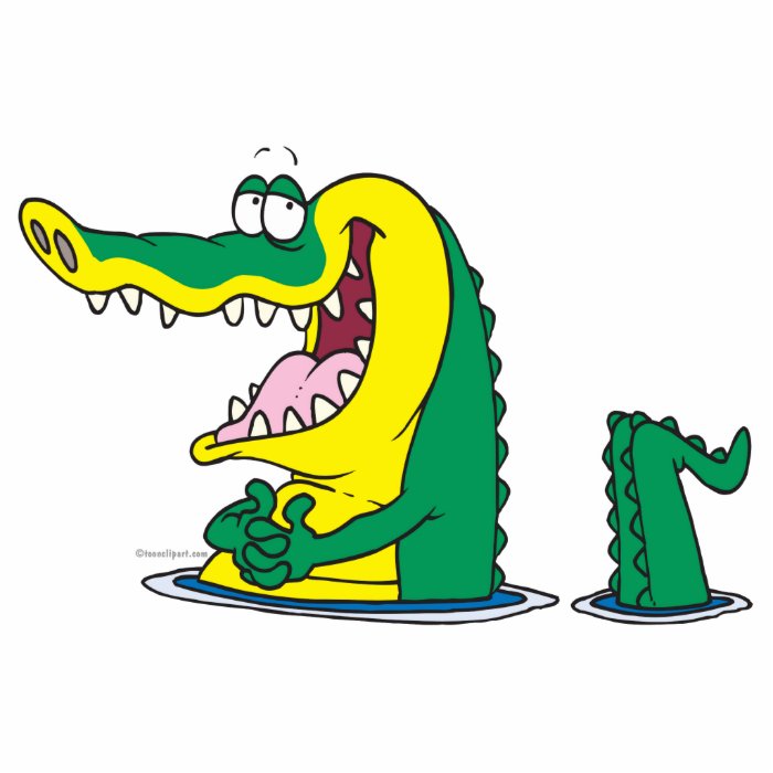 silly alligator crocodile cartoon character photo sculpture