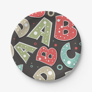 Silly Alphabet Letters A-B-C-D Paper Plates