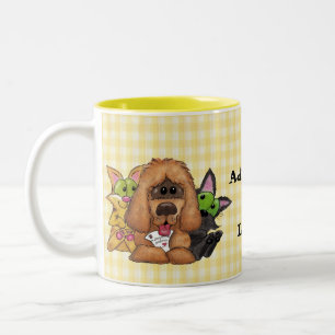 Silly and Tig with Sassie-Pet Adoption is LOVE Two-Tone Coffee Mug
