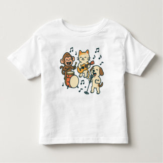 Silly Animal Band – Monkey Drums, Cat Guitar & Dog Toddler T-shirt