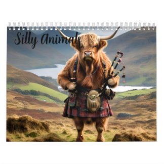Silly Animals Funny Giraffe Cow, Elephant Calendar
