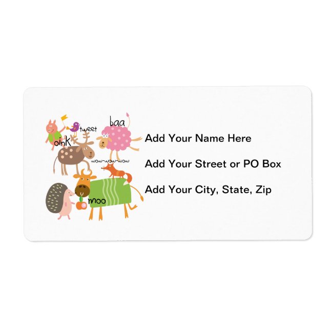 Silly Animals Label (Front)