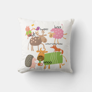 Silly Animals Pilllow Throw Pillow