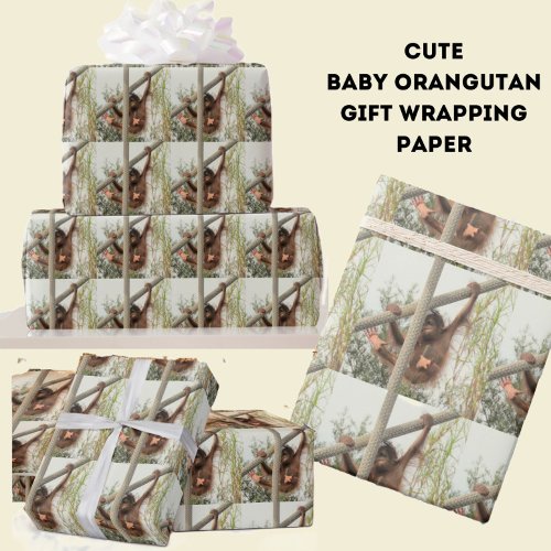 Silly Baby Orangutan Wrapping Paper