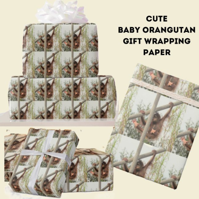 Silly Baby Orangutan Wrapping Paper (Creator Uploaded)