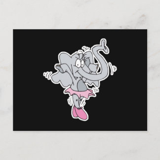 silly ballerina elephant postcard