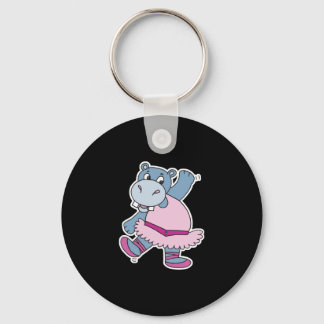 silly ballerina hippo keychain