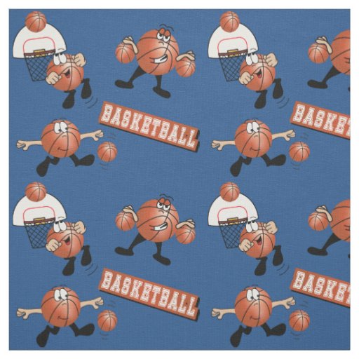Silly Basketball Characters Fabric