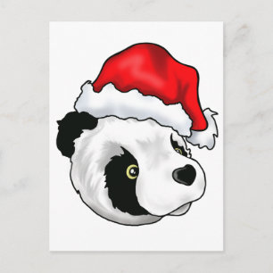 Silly Bear in a Christmas hat Holiday Postcard