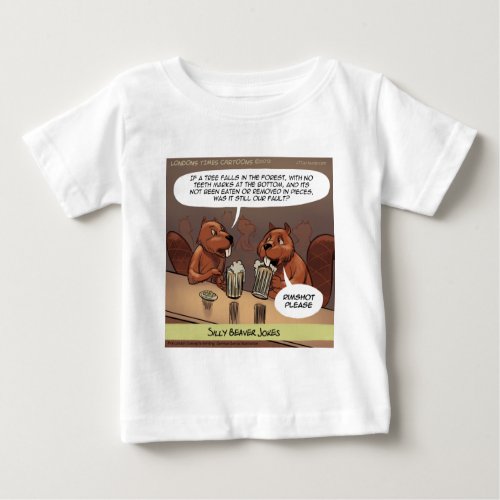 Silly Beaver Jokes Funny Cartoon Baby T_Shirt