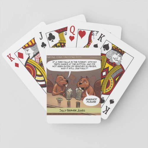 Silly Beaver Jokes Funny Cartoon Poker Cards