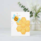 silly bee and beehive honey comb (Standing Front)