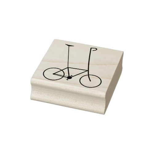 Silly Bicycle Silhouette High Seat  Handlebars Rubber Stamp