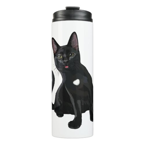Silly Black Cat Blep Classic T_Shirt Thermal Tumbler