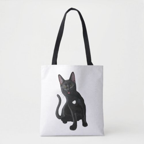 Silly Black Cat Blep Classic T_Shirt Tote Bag