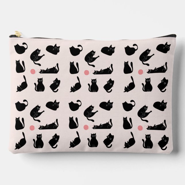 Silly Black Cats Accessory Pouch (Front)