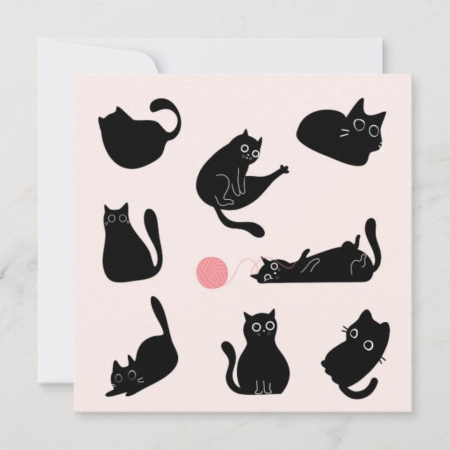 Silly Black Cats Birthday Card (Front)