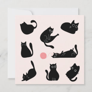 Silly Black Cats Birthday Card