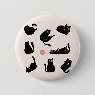 Silly Black Cats Button