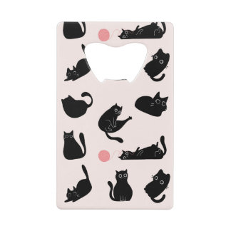 Silly Black Cats Credit Card Bottle Opener
