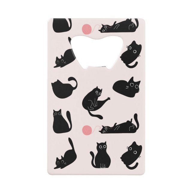 Silly Black Cats Credit Card Bottle Opener (Front)