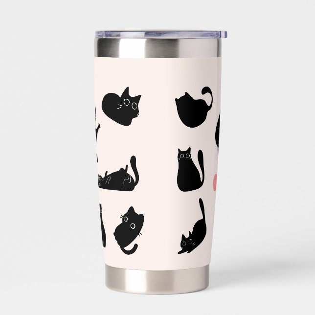 Silly Black Cats Insulated Tumbler (Left)