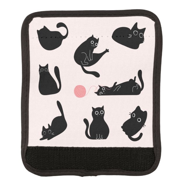Silly Black Cats Luggage Handle Wrap (Front)