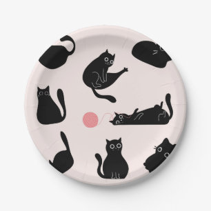 Silly Black Cats Paper Plates