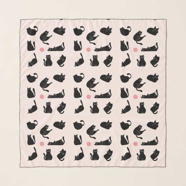 Silly Black Cats Scarf (Front)