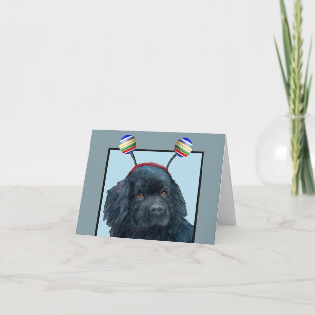 Silly Black Dog Blank Card (Front)