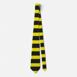 [ Thumbnail: Silly Black/Yellow Striped Pattern Neck Tie ]
