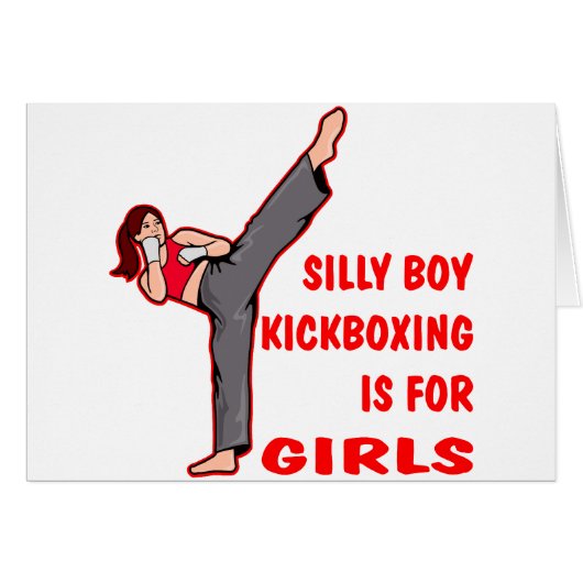 Silly Boy Kickboxing Is For Girls Cards (Front Horizontal)