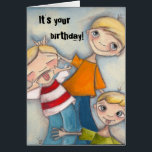 Silly Boys - Birthday Card<br><div class="desc">From my new painting,  Boys Will be Boys. 
©studiodudaart
Easitly change text to suit your needs/occasion.</div>