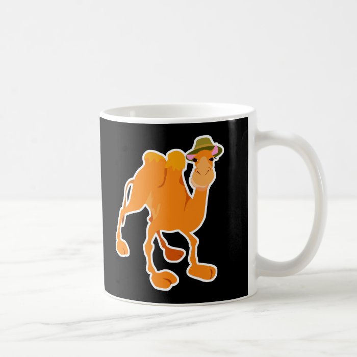 silly camel wearing hat coffee mug