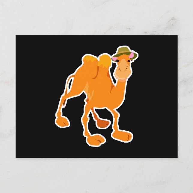 silly camel wearing hat postcard (Front)