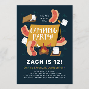 Silly Camping Party Invitation