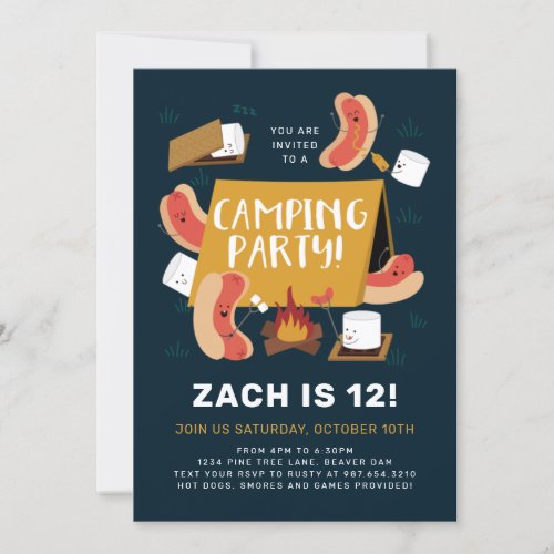 Silly Camping Party Invitation