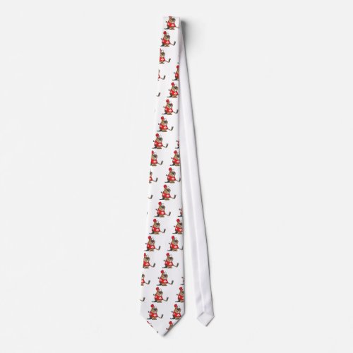 silly canadian hockey beaver cartoon tie