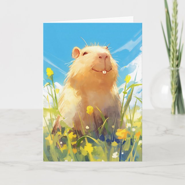 Silly Capybara Smile Card (Front)