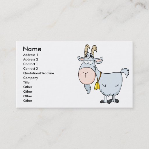 Customizable silly cartoon billy goat business cards