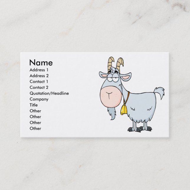 silly cartoon billy goat business card (Front)
