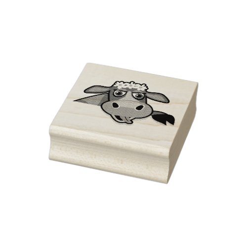 Silly Cartoon Cow Rubber Stamp