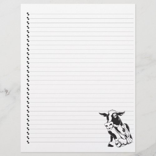 Silly Cartoon Dairy Cow Lined Pet Letterhead