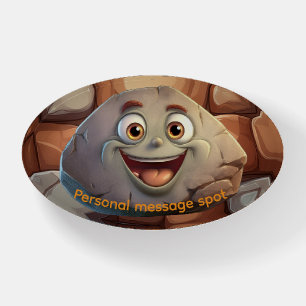 Silly Cartoon Rock Boulder Paperweight
