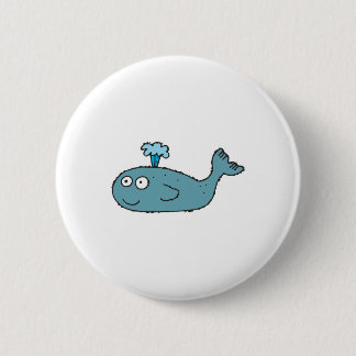 silly cartoon whale pinback button