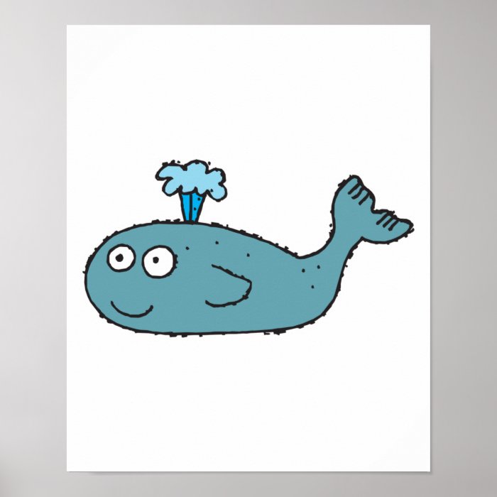 silly cartoon whale print